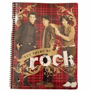 Jonas Brothers “Let There Be Rock” Spiral Notebook | Red Plaid | Pop Music Merch